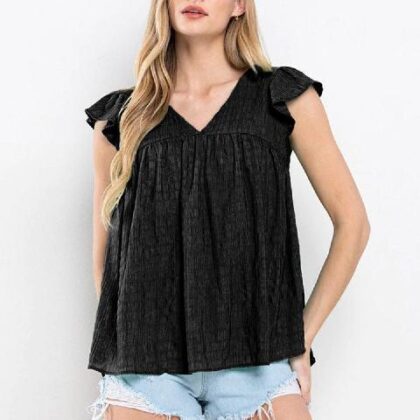 BLUSA NEGRA CUELLO V HOLGADA