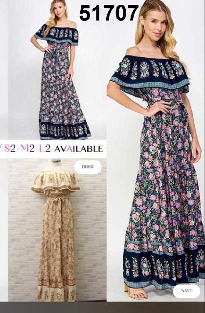 VESTIDO NEGRO FLORAL , CAMPESINO