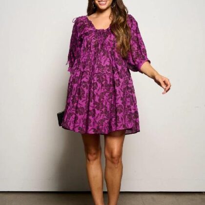 BLUSON MAGENTA FLORAL MNG HOLGADA