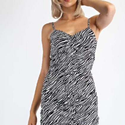 VESTIDO ZEBRA CORRUGADO EN MEDIO