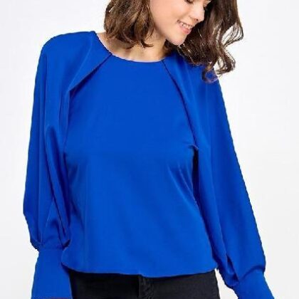 BLUSA MOÑO EN ESPALDA, MNG LARGA