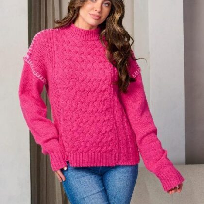 SUETER MAGENTA CUELLO MEDIO HOMBRO COSTURA L