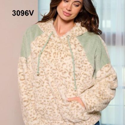 SUDADERA CON ANIMAL PRINT DE PELUCHE