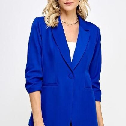 BLAZER AZUL MNG 3/4