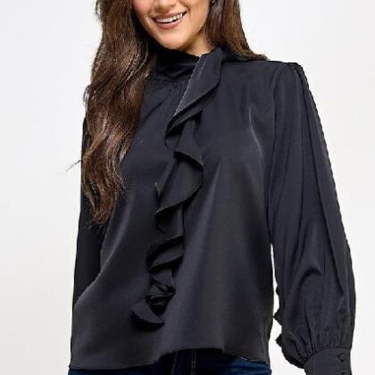 BLUSA NEGRA CUELLO OLAN COLGANTE