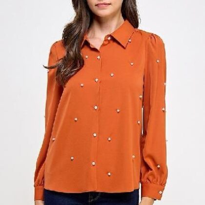 CAMISA COBRE CON PERLAS