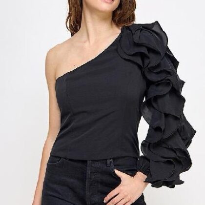 BLUSA NEGRA MNG LARGA 3D